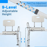 Ultra wide bathroom seat with 9-level adjustable height 15049587