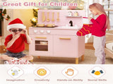 Pink Kids Interactive Wooden Kitchen Playset with Realistic Lights & Sounds 00735333