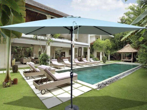 ZUN 6 x 9ft Patio Umbrella Outdoor Waterproof Umbrella with Crank and Push Button Tilt without flap for 52444544