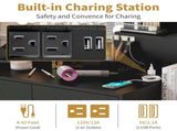 Large Makeup Vanity with Lights, Vanity Table with Charging Station, Vanity Desk with Mirror and 10 85628342
