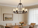 23.62'' Modern 6-Light Black Wagon Wheel Chandelier With Light For Bedroom Bathroom,Living W5008P468517