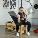 ZUN Wooden Adjustable Weight Bench 59421374