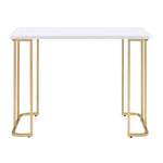 ZUN White and Gold Writing Desk B062P184566