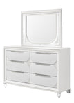 ZUN 1pc Modern Contemporary Dresser w Six Storage Drawers Jewelry Tray White Cream Finish Bedroom Wooden B011P215601