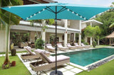 ZUN 10 x 6.5t Rectangular Patio Solar LED Lighted Outdoor Umbrellas with Crank and Push Button Tilt for W65690317