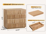 Handleless Grille-Finished 4-Drawer Bedside Table P2 Particleboard MDF & Melamine Veneer 74317864