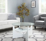 U Shaped Contemporary Coffee Table in White by LumiSource B202P223386