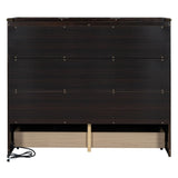 Full Size Murphy Bed with USB Port and a Large Drawer, Espresso N708P205903P