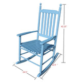 wooden porch rocker chair blue W49528620