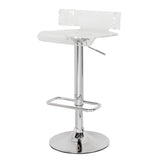 Clear and Chrome Adjustable Swivel Stool B062P181303