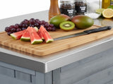 78.3" Outdoor Kitchen Island with Foldable Grill Table, Wooden Outdoor Grill Cart with Trash Can 28665239
