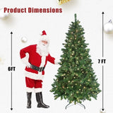 Artificial 9ft Green RGB-lit Christmas Tree with 1721PVC Mixed Branch Tips,Hinged Premium & Foldable 45466444