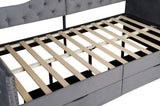 Upholstered Daybed with Storage Drawers, Wood Daybed Twin Size, No Box Spring Needed, Grey W1670P255474