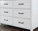 White Color Nightstand Bedroom 1pc Nightstand Solid wood Black Appliance Pull 2-Drawers bedside B011P165673