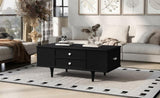 U-Can Modern Rectangle Coffee Table with Four Drawers, Two Side Hidden Storage Compartments, 47.2" N724P286418B
