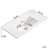 30 inch Bathroom Vessel Sink, Ceramic Bathroom Vanity Sink Top with Overflow, with Overflow, No W3402P324603
