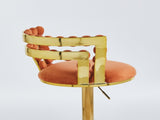 Modern Bar chair with golden color iron tube legs, soft cushions and comfortable W234P218161