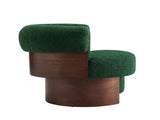 Modern 32'' Wide Curved Sculptural Swivel Barrel Chair,360&deg Swivel Base, Comfortable Fabric, 91451328