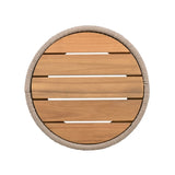 Outdoor Rattan rope & Acacia Wood Side Table - Patio Balcony Furniture for Garden, Yard, Balcony N770P298633B