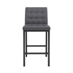 ZUN Modern design High stool Metal legs Kitchen Restaurant Gray pu bar chair, black spray painted chair W210P179753