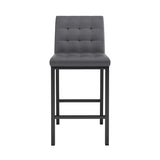 ZUN Modern design High stool Metal legs Kitchen Restaurant Gray pu bar chair, black spray painted chair W210P179753