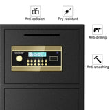 Large Double-door Coin-operated Safe,Digital Security Safe with Fireproof and Waterproof Bag,5.0 W1779P180734