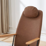 ZUN Adjustable Headrest Pillow Rocking Chair, Technical Leather Upholstered Glider Rocker with High W1669P220403