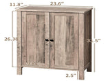 Washed Grey MDF Bathroom Tall Cabinet with Melamine Finish, Double Doors, 23.6*11.8*31.5in 08862214