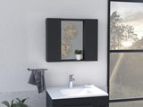 Artemisa Medicine Cabinet, Double Door, Mirror, One External Shelf -Black B20091764