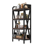 55'' Bakers Rack 4-Level Storage Shelves Metal and Wooden Kitchen Shelves, Kitchen Organizers and W3387P312343