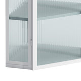 Glass Door Wall Mounted Corner Cabinet with Featuring Four-tier Storage for Bedroom, Living Room, W757130160