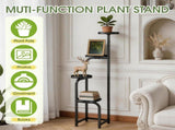 Tall Plant Stand Indoor Outdoor, 4 Tier Metal Plant Shelf with Round Trays, Corner Multiple Flower 17148039