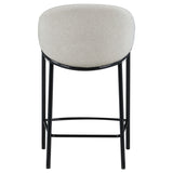 Beige and Glossy Black Sloped Arm Counter Height Stools B062P170015