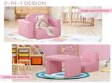 2-in-1 Multifunctional Kids Sofa-Pink 39949399