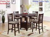 Dining Table Round Counter height Dining Table w Shelve 1pc Table Only Solid wood Dark Rosy Brown B01182192