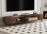 Modern Design TV Stand for 75" TVs, Media Console TV Cabinet with Rattan-Front Drawer for Living N710P257609P