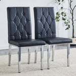 ZUN 2 piece set of black armless dining chairs brings a touch of elegance and mystery to the dining area W1151132022