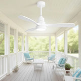 48 Inch Indoor Wood Ceiling Fan With Light 3 Solid Wood Blades Remote Control Reversible DC Motor W882P296770