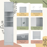 Multi-Functional Corner Cabinet Tall Bathroom Storage Cabinet with Two Doors and Adjustable Shelves, WF530911AAE