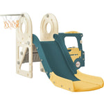 ZUN Kids Slide with Bus Play Structure, Bus Toy with Slide for Toddlers, Bus Slide Set with Basketball 01214672