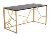 Contemporary Desk in Gold Metal and Black Wood B202P223959
