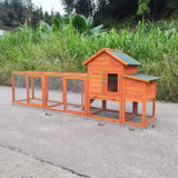 122Large Wooden Chicken Coop,Outdoor Hen House with Nesting Box ,Wire Fence Poultry Cage W773P326842