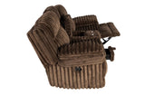 Manual Motion Loveseat Recliner Fur-Like Corduroy in Chocolate B089P296897