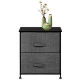 ZUN 2 Drawers -Night Stand, End Table Storage Tower - Sturdy Steel Frame, Wood Top, Easy Pull Fabric 89761690