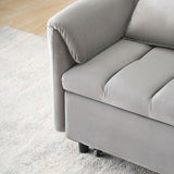 52 "grey modern velvet sofa, sofa pullout bed, small love seat casual sofa with back, pillow, W1658P266339