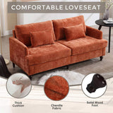 COOLMORE Mid Century Modern chenille Fabric Loveseat sofa, 2-Seat Upholstered Loveseat Sofa Modern W395P151899