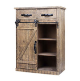Classic American Country Style Single Barn Door With 2 Drawers Vintage Wooden Cabinets 77319807
