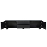 ZUN ON-TREND Cream Style TV Stand with Arched Doors & 2 Drawers for TVs up to 75", Minimalist Media N721P205779B