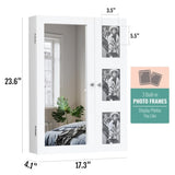 ZUN Non Full Mirror Wooden Wall Mounted Mirror Cabinet With Photo Frame, Multi-Layer And Jewelry 62762262