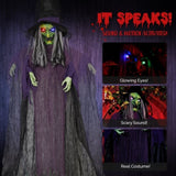 11.8ft Life Size Hanging Witch Talking Halloween Hanging Decoration 40479945